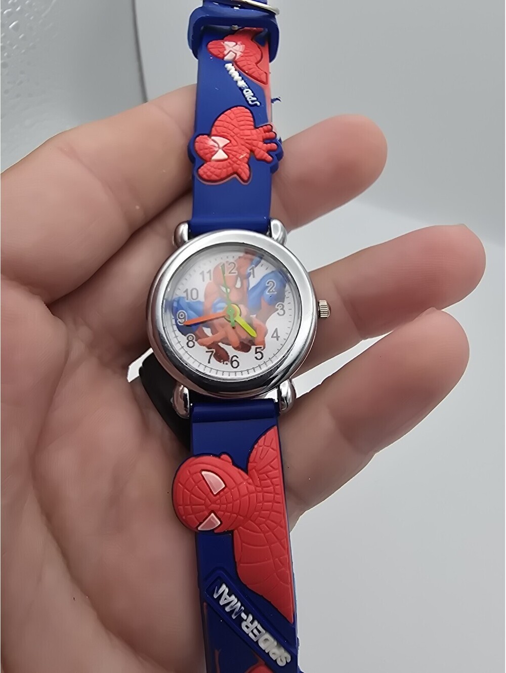 AXN Spiderman Watch Kids VGC Silicone and Stainless Steel Water Resistant